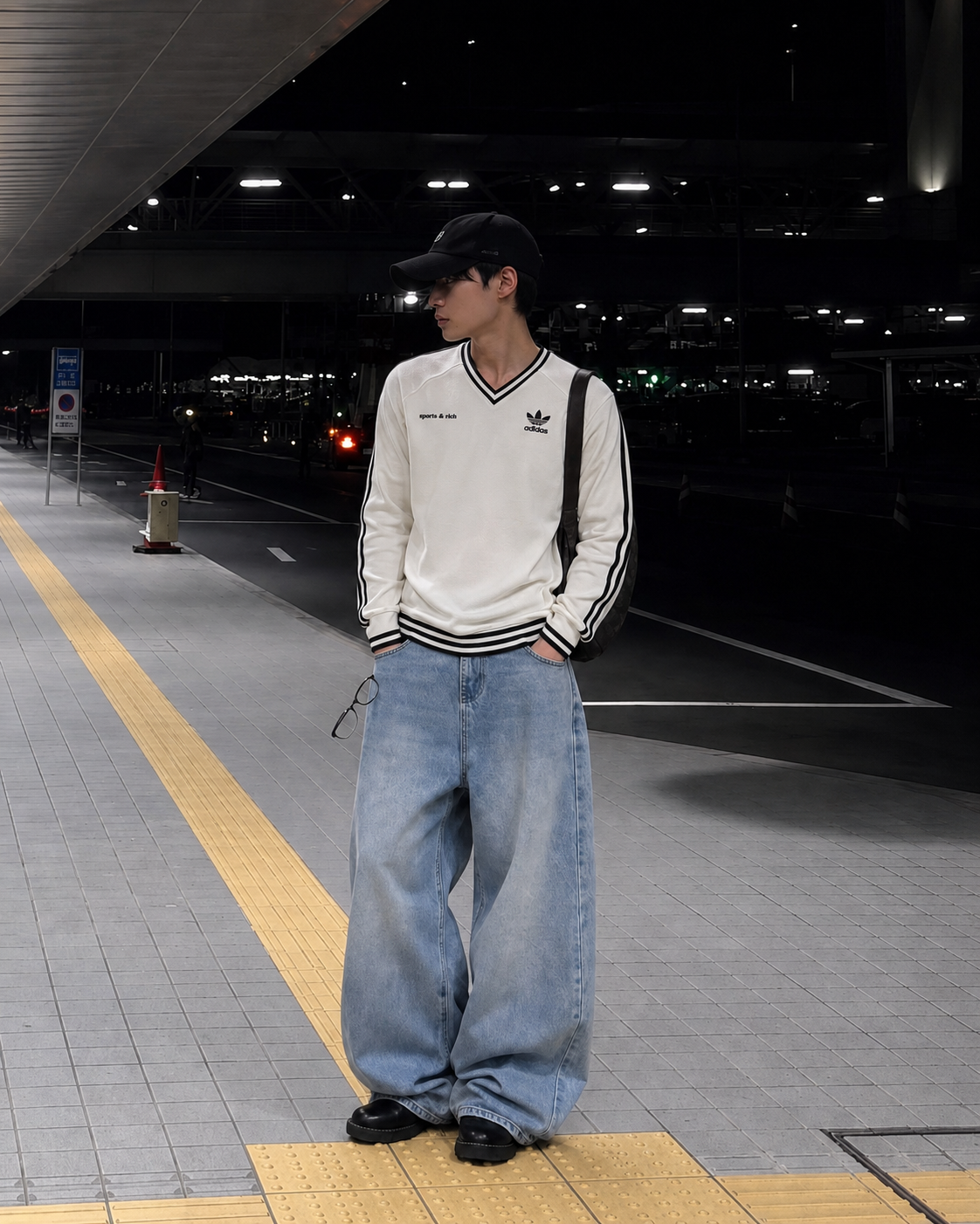 Adidas V-neck pullover 🇨🇳💙🤍